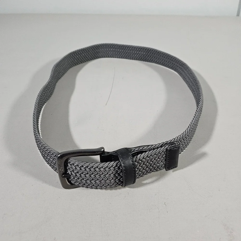 Nike G-Flex Woven Belt Mens OS Grey Braided Stretch Leather Trim Golf XL